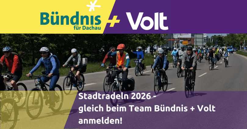 Am Montag geht’s los – Stadtradeln 2026 vom 15.06. bis 05.07.2026 – Bündnis +&nbsp;Volt!