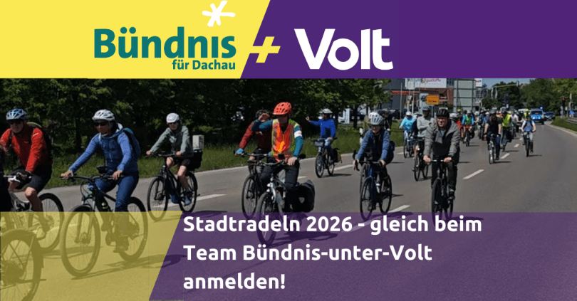Stadtradeln 2026 vom 15.06. bis 05.07.2026 – Bündnis + Volt ist wieder mit&nbsp;dabei!