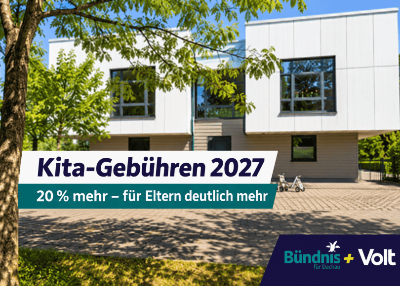 Kindergarten in Dachau mit Hinweis auf die geplanten Kita-Gebühren 2027